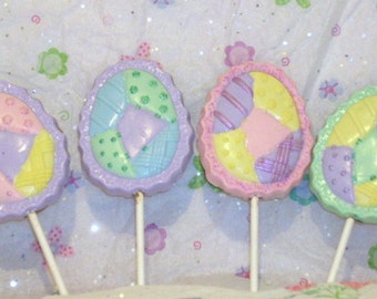 Easter Quilted Egg Lollipops