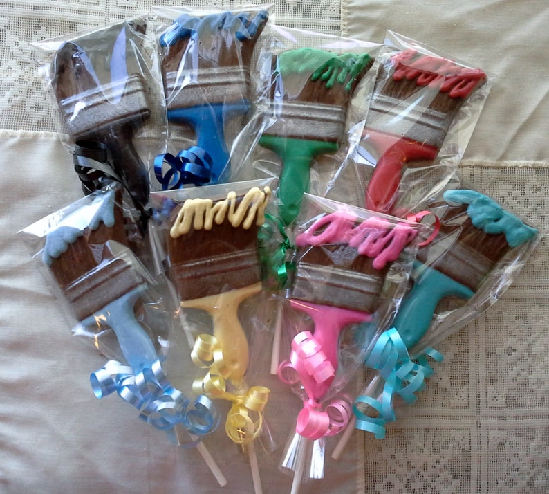 Chocolate Paint Brush Lollipops Etsy