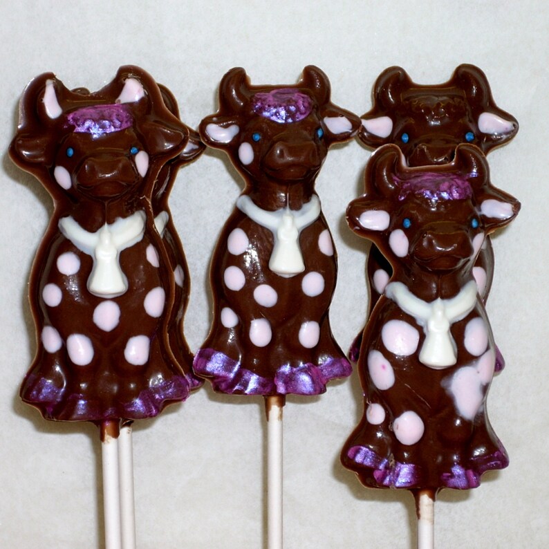 Chocolate Cow Lollipops Etsy