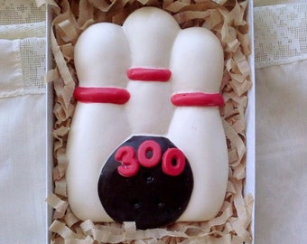Large Chocolate Bowling Ball and Pins Favor/Gift