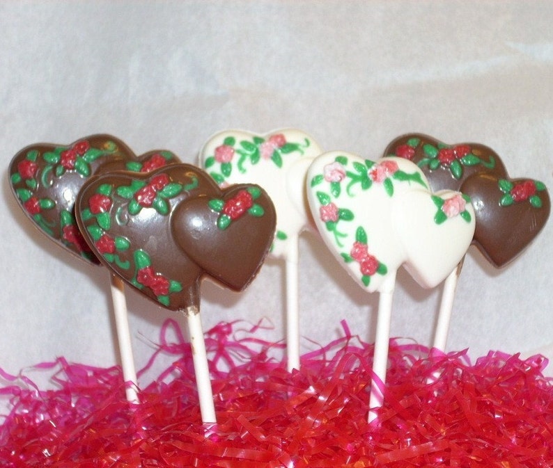 Chocolate Hearts and Flowers Lollipop image 1