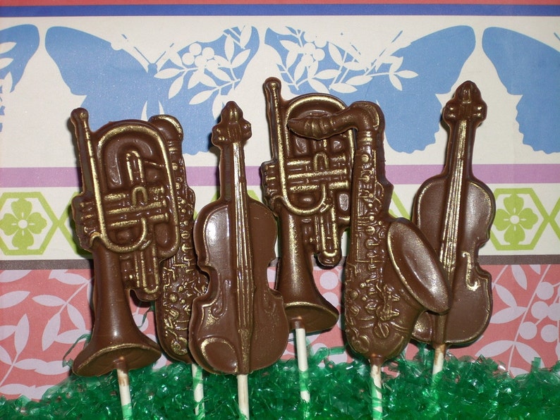 Chocolate Musical Instument Lollipops recitals, music teacher image 1