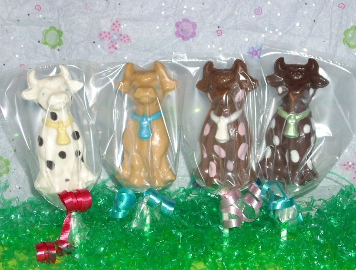 Chocolate Cow Lollipops Etsy