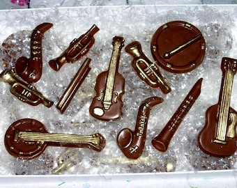24 Chocolate Musical Instruments-cupcake toppers