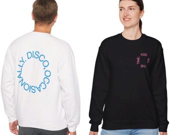 Kiss All The Time Disco Occasionally Sweatshirt | Vintage Concert Style Crewneck | Retro Music Graphic Sweat