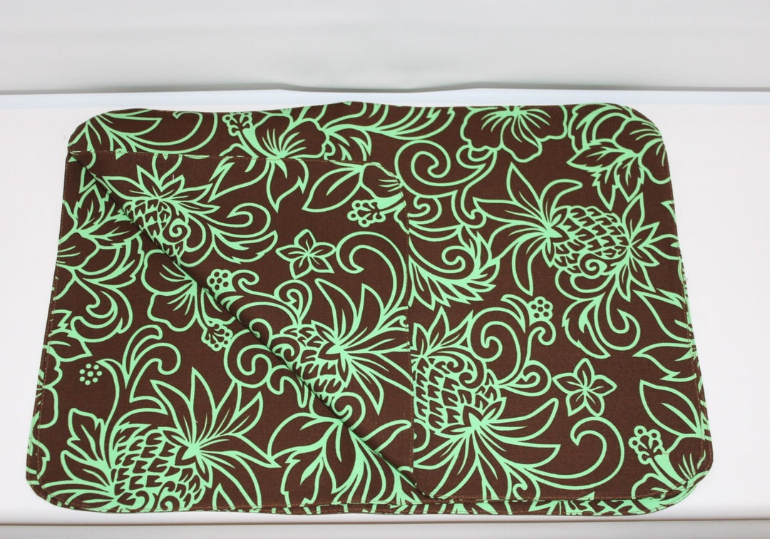 Hawaiian Print Placemats Set of 4 Made in Hawaii Custom Embroidery