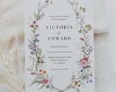 Wildflower Wreath Wedding Invitation, Wildflower Wedding Invitation Template, Printable Boho Floral, Boho Wildflower Invitation, BOHO