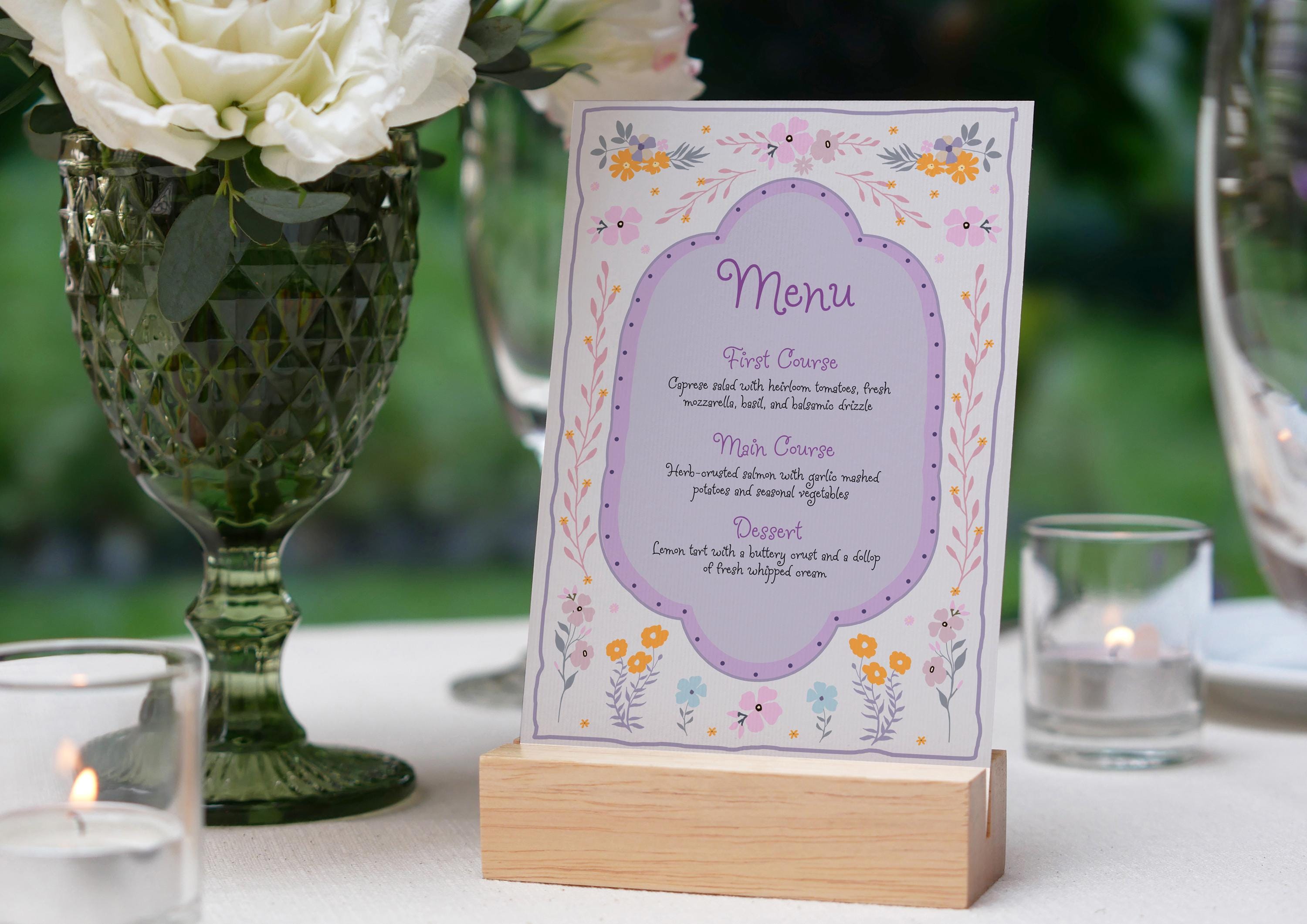 Colorful Floral Spring Menu Template, Hand Drawn, Printable Dinner Menu ...