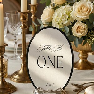 Elegant Oval Table Number Template Wedding Table Sign Editable Canva ...
