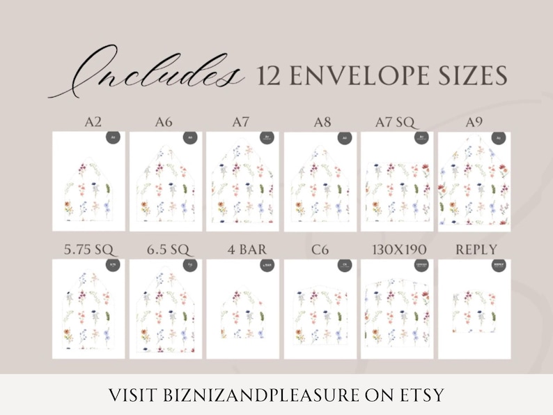 Wildblumen Hochzeit Einladung Vorlage | Druckbares Boho Blumen Bundle | Elegantes Kranz-Design für Rustikale Hochzeiten | Wildblumen-Bündel, NELLY Bild 8