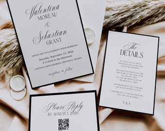 Elegant Wedding Invitation Suite – Minimalist Template (Digital Download)
