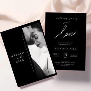 Nothing Fancy Just Love Invitation, Elopement Reception Invite, Minimalist Elopement Announcement Card, Modern Reception Invite