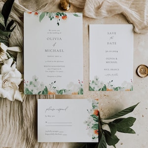 Summer Flowers, Boho Wedding Invitation, Wildflower Wedding Invitation, Printable Wedding Invite, Instant Download, Editable Template, DIY