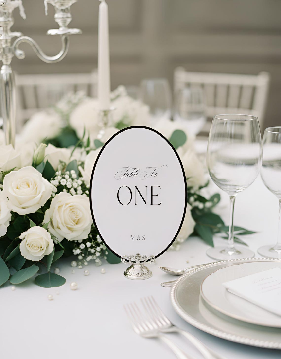 Elegant Oval Table Number Template Wedding Table Sign Editable Canva ...