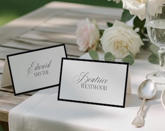 Elegant Wedding Place Card Template, Minimalist Printable (PDF, JPEG Format)