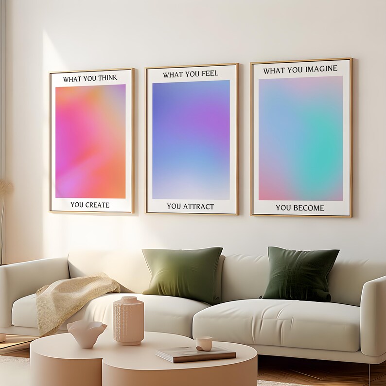 Aura-Energie-Poster-Set, spiritueller Farbverlaufsdruck, Y2K-Ästhetik (Digitaler Download) Bild 7