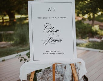 Classic Wedding Welcome Sign, Gold Welcome Sign, Welcome Sign Template, Welcome Sign Printable, Editable Welcome Sign, Black Welcome Sign