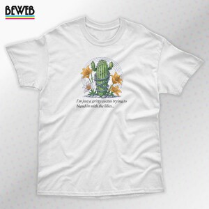 Lustiges Kaktus mit Blumen T-Shirt Humor für Blumenliebhaber Pflanzen T-Shirts für Garten Niedlicher Kaktus