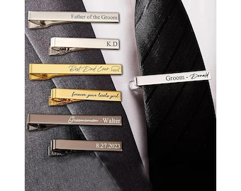 Custom Engraved Stainless Steel Tie Clip, Personalized Name Tie Clip, Fashion Accessories, Wedding Gift, Mens Jewelry, Custom Tie Clip