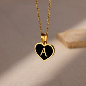 Initial Letter Heart Necklace, Clavicle Pendant Necklace, Alphabet Charm, Stainless Steel Jewelry, Trendy Heart Pendant, Love Heart Gifts