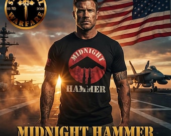 Midnight Hammer Fitted T-shirt, usa, shirt for him, patriots, airforce