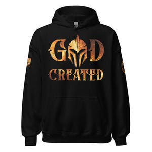 GOD CREATED Hoodie,  for him or her, church hoodie, Christian brand, Godly hoodie