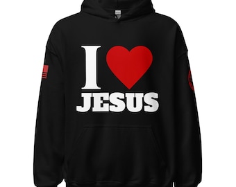 I LOVE JESUS Unisex Hoodie, Christian Faith Apparel