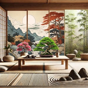 Japanese Zen Garden Wallpaper - Minimalist and Tranquil Design for a Serene Home