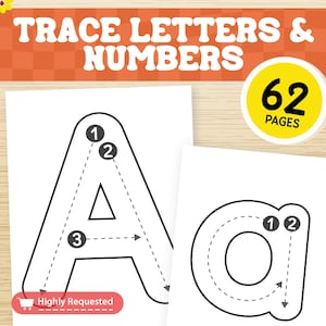 HOJAS DE TRABAJO / Trazar letras, Las 26 letras, Trazar números. Colorear números. Aprendizaje - 123 - ABC - Actividad - Niños pequeños