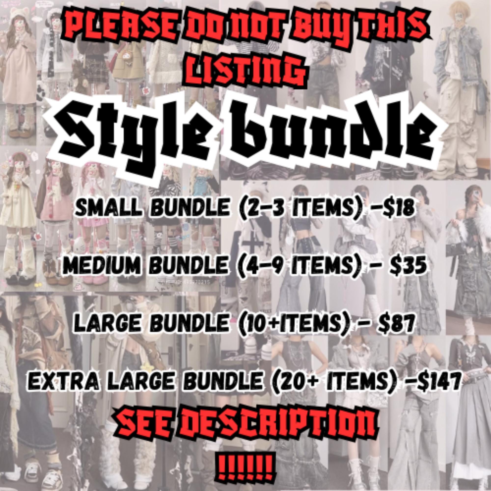 Style bundle y2k goth grunge pastel hippy trash soujo