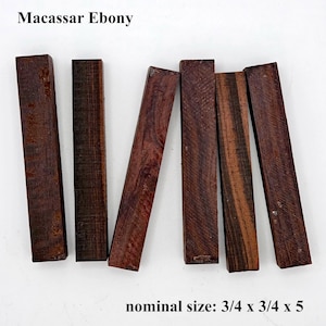 Individual MACASSAR EBONY Wood Pen Blanks from Blanks by DPP©!  While Supplies Last!