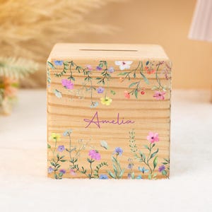 Alcancía personalizada, alcancía personalizada, alcancía para niños, alcancía con nombre, caja de madera, regalos de Pascua para niños, regalo de cumpleaños para bebés, alcancía