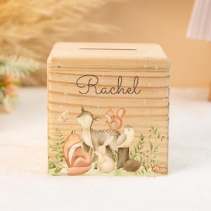 Hucha personalizada para bebé, hucha de madera, hucha para niños con nombre, hucha personalizada, regalo de cumpleaños, regalo de bautizo, regalo de Navidad para niños.