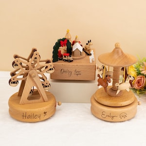 Personalized Music Box,Keepsake Gift for Kids,Baby Shower Gift,Wooden Music Box,Newborn Gift,Baby Birthday Gift,Engraved Name Music Box