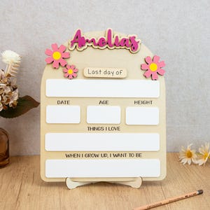 Custom Back to School Board With Name,First Day of School Sign,1st Day Of School Board 2025,Reusable Photo Prop Back to School Sign