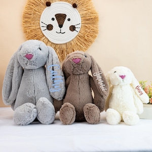 Personalized Plush Bunny Rabbit,Easter Bunny,Embroidered Bunny Rabbit,Gift for kids,Newborn Baby Gifts,Stuffed Bunny Doll,Monogrammed Bunny