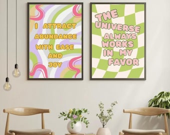 Manifestatie, bevestiging, kunst aan de muur, Instant download