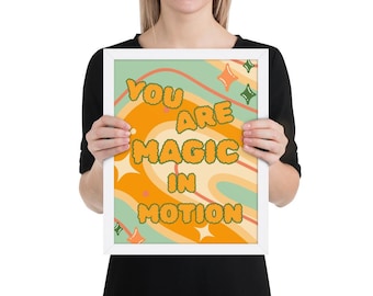 Ingelijste print met vriendelijkheid-citaat: inspirerende muurkunst, witte lijst