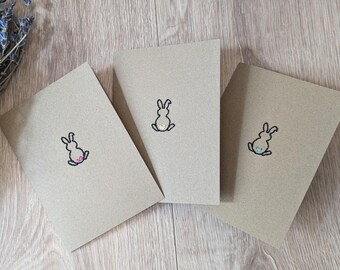 Lot de 3 cartes de voeux / carte de voeux pour pâques / carte de voeux / carte pour pâques / carte pâques / papier Kraft / carte fait main