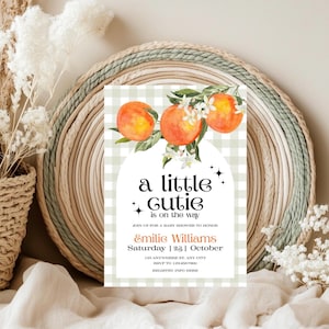 Little Cutie Baby Shower Template, Editable A Little Cutie Is On The Way Invitation, Cutie Baby Shower Invite, Canva Template Instant