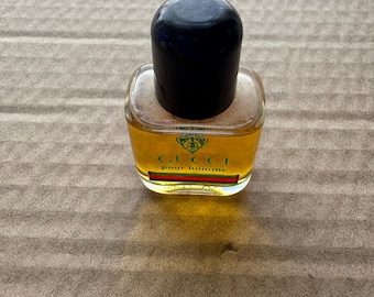 Vintage 1980s Gucci Pour Homme .25 fl oz Mini Perfume Travel Bottle