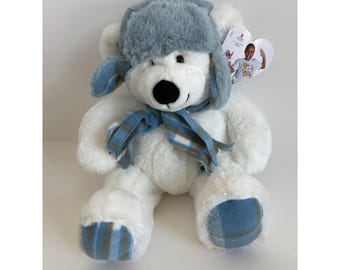 Orsetto di peluche bianco invernale dell'ospedale pediatrico St. Jude di Gentle Treasures, nuovo con etichette.