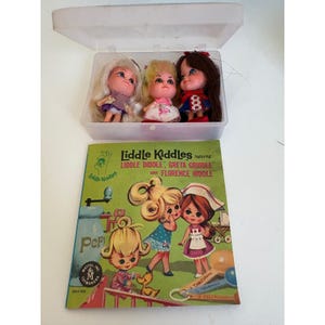 Vintage Mattel Liddle Kiddles Doll Lot Liddle Diddle Greta Griddle Florence Case