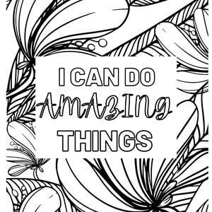 Coloring Page - Pretty - Inspiration - Inspirational quotes - Adult Coloring Page