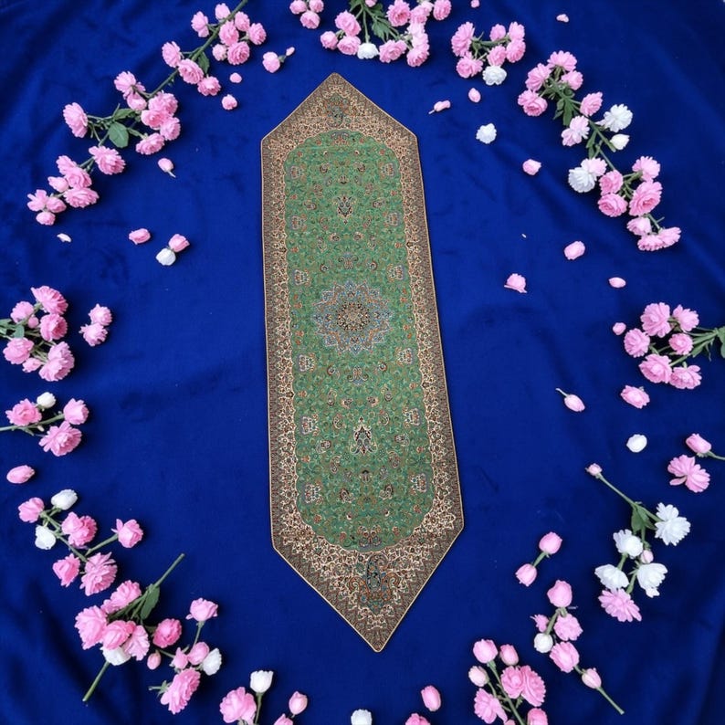 Persian Termeh Table Cloth Runner (~175 cm x ~50 cm) Green