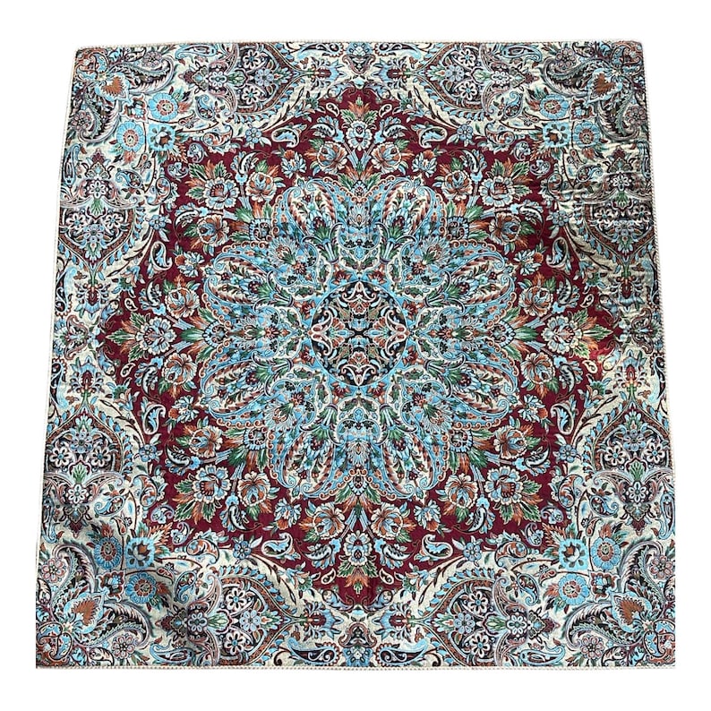 Red Elegant Persian Termeh Tablecloth 8. Red and Blue
