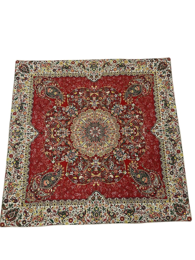 Red Elegant Persian Termeh Tablecloth 5. Red