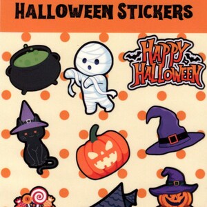 Halloween Sticker Sheets – Pink Pastel Classic Orange Spooky Cute Stickers for Planners, Journals, Scrapbooking & Laptop Décor