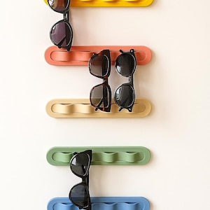 Suporte de parede minimalista para óculos de sol – Prateleira organizadora de óculos impressa em 3D para hall de entrada ou penteadeira.