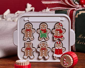 3D-geprinte antistressset Gingerbread Family